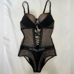 Victoria Secret X Balmain Fashion Show Fishnet Bodysuit 34B